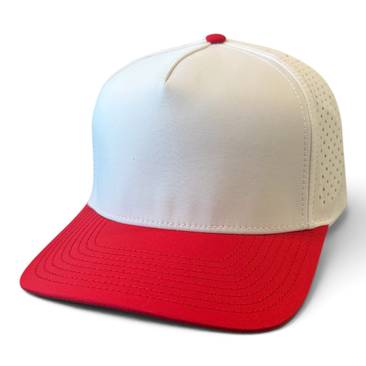 White/Red Brim Hat
