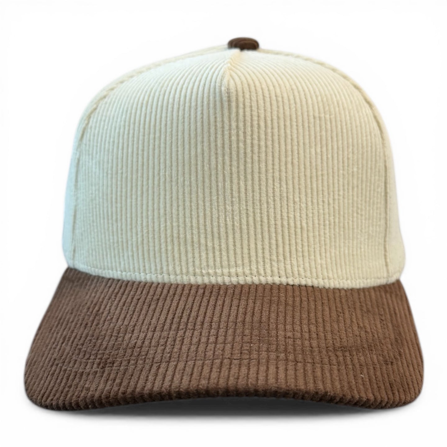 Cream/Brown Corduroy Hat
