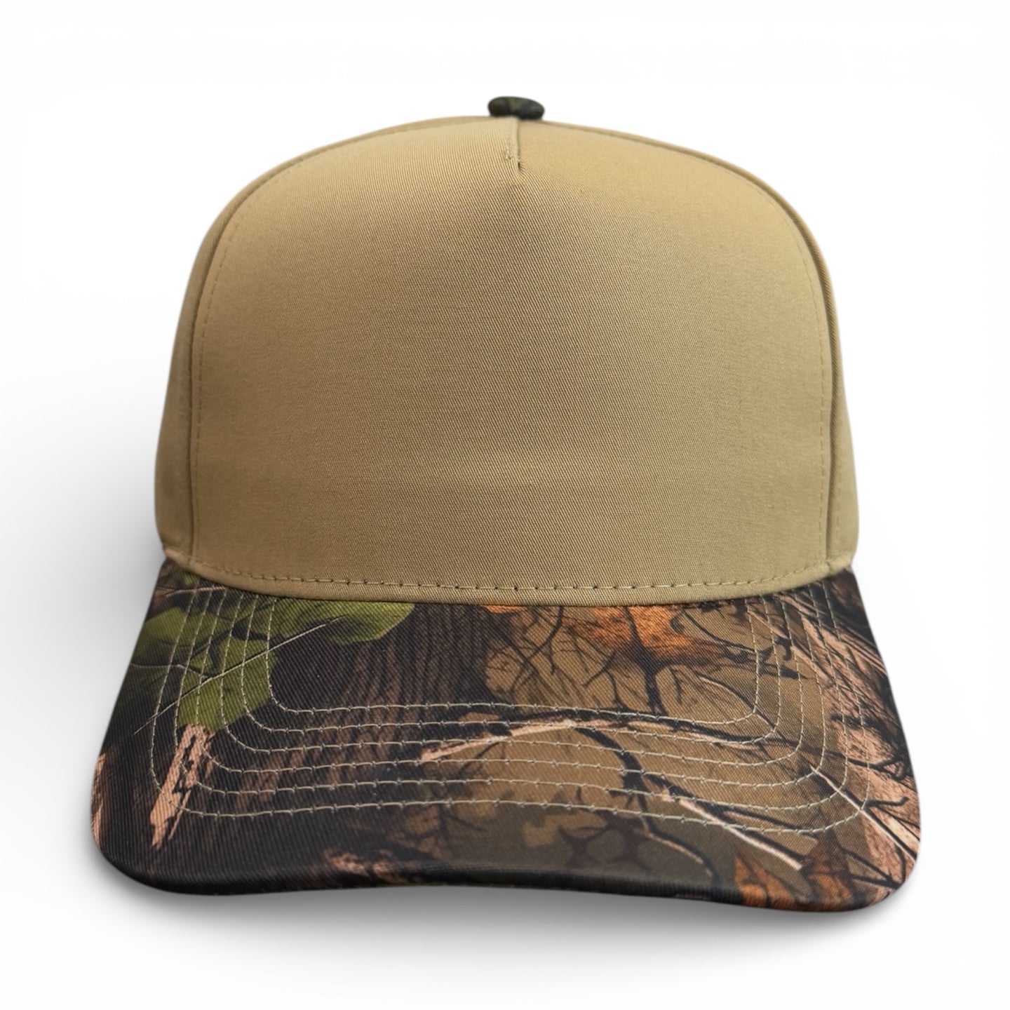 Khaki/Camo 5 Panel Hat