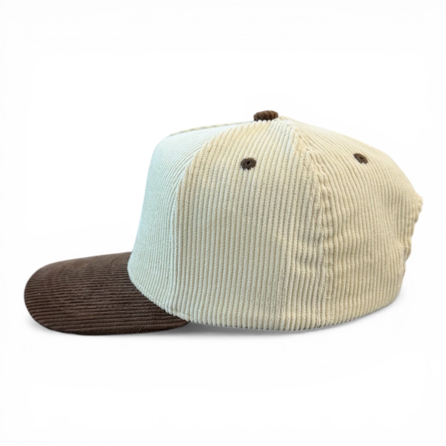 Cream/Brown Corduroy Hat