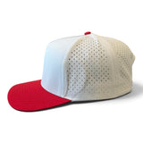 White/Red Brim Hat