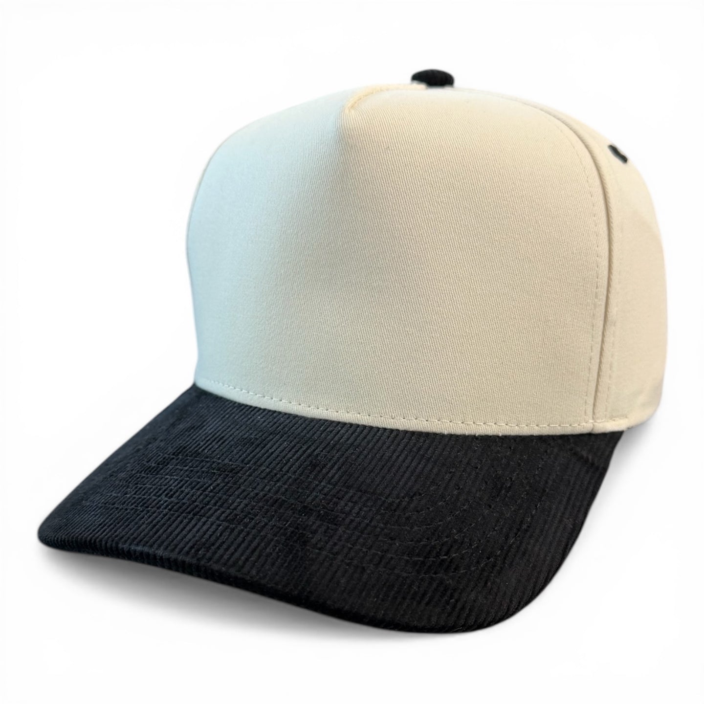 Cream/Black Corduroy Hat