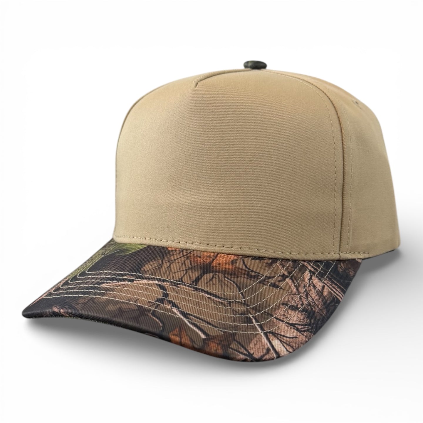 Khaki/Camo 5 Panel Hat